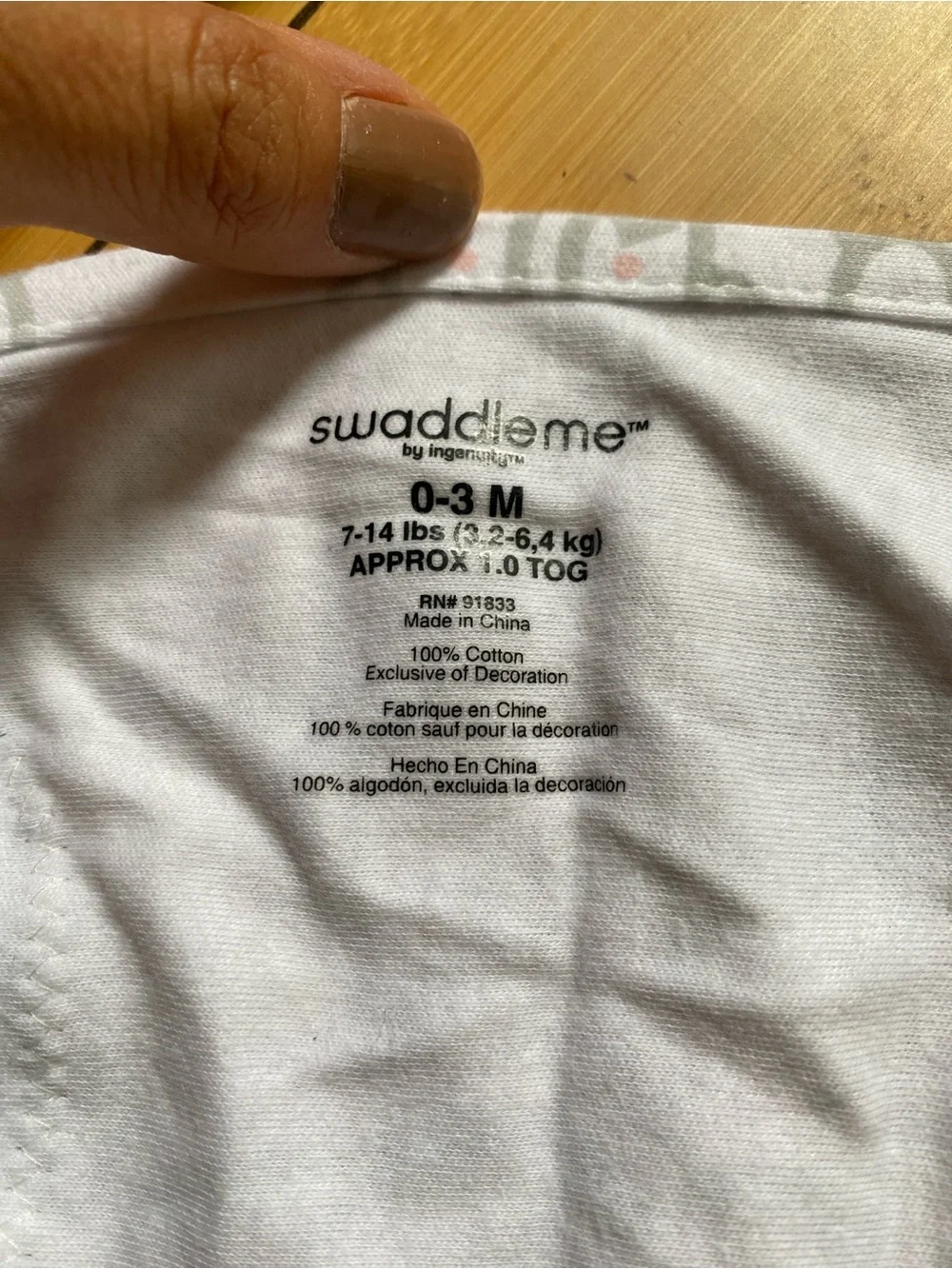 SwaddleMe Baby Swaddle in Light Gray Elephant Print